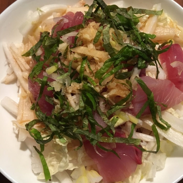 イナダのお刺身 野菜た ぷり味ぽんのっけ盛り レシピ 作り方 By Lin Nil 楽天レシピ イナダのお刺身 野菜た ぷり味ぽんのっけ盛り レシピ 作り方 By Lin Nil 楽天レシピ